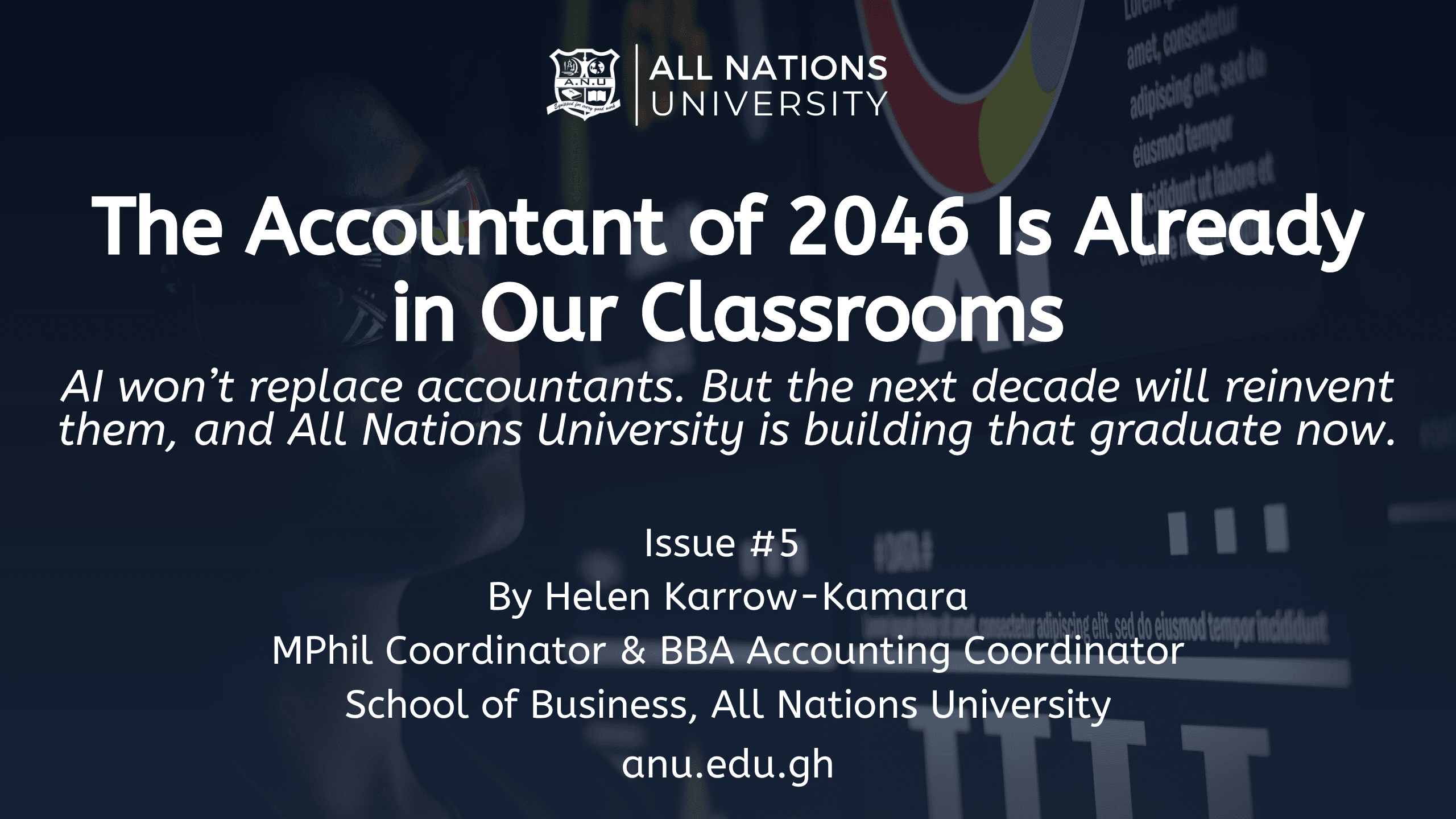 The Accountant of 2046 Is Already in Our Classrooms